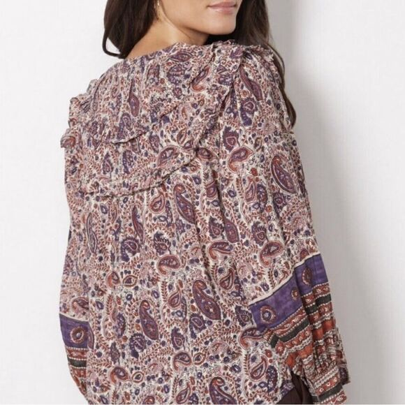 Cleobella Samara Paisley Organic Cotton Button Down Blouse Size XS - Picture 4 of 15